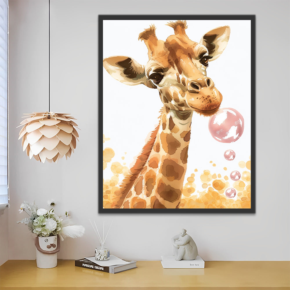 Giraffe and Bubbles Paint by Numbers