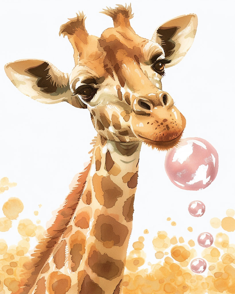 Giraffe and Bubbles Paint by Numbers