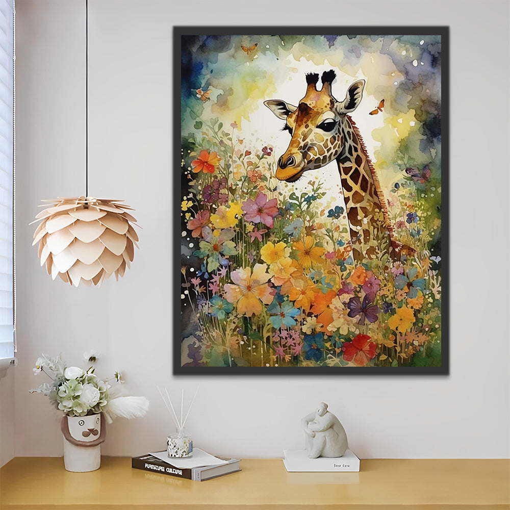 Giraffe and Flowers Paint by Numbers