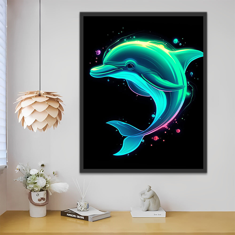 Glowing Dolphin Paint by Numbers