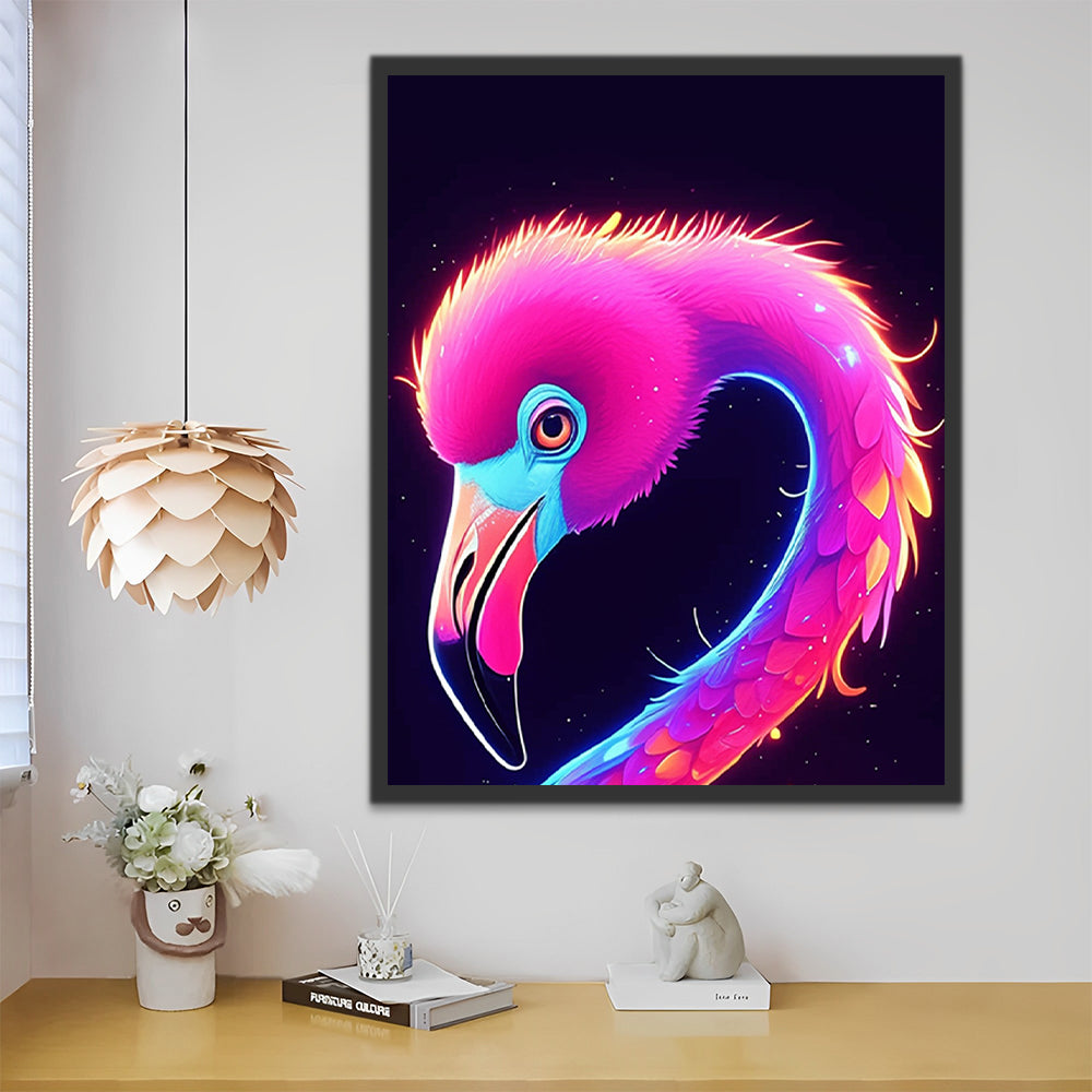 Glowing Flamingo Paint by Numbers