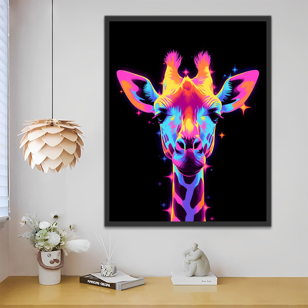 Glowing Giraffe in the Dark Paint by Numbers