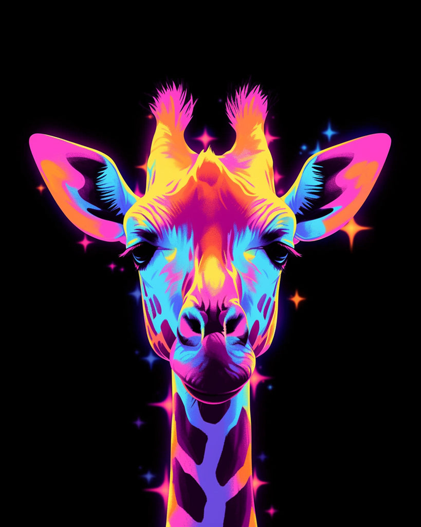 Glowing Giraffe in the Dark Paint by Numbers