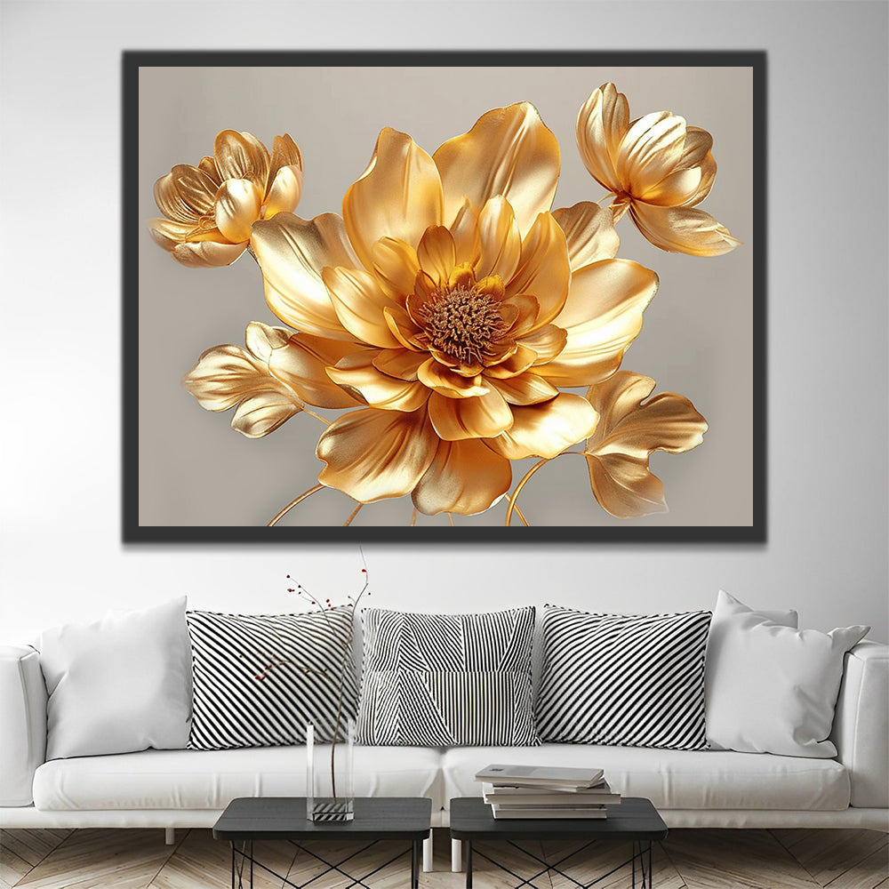 Golden Flowers Paint by Numbers