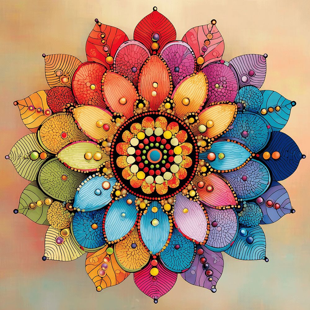 Gorgeous Colorful Mandala Paint by Numbers