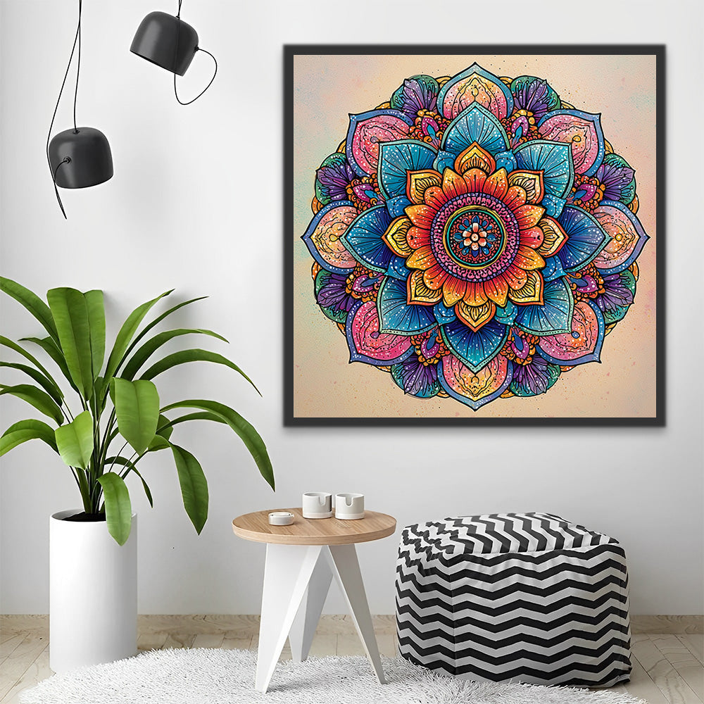 Gorgeous Lotus Mandala Paint by Numbers