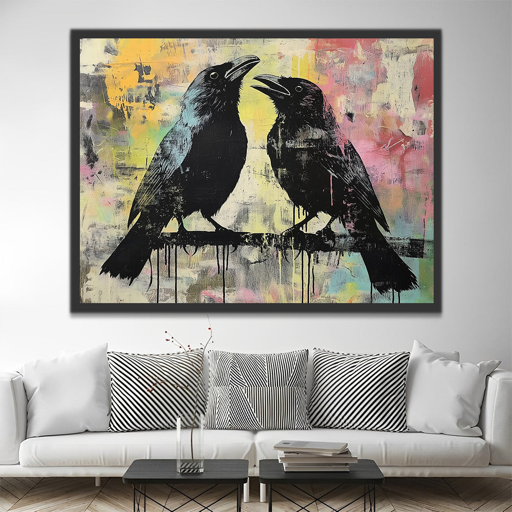 Graffiti Black Crow Couple Paint by Numbers