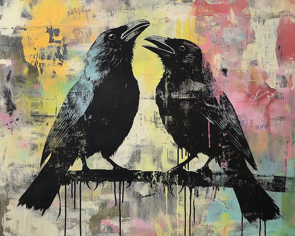 Graffiti Black Crow Couple Paint by Numbers