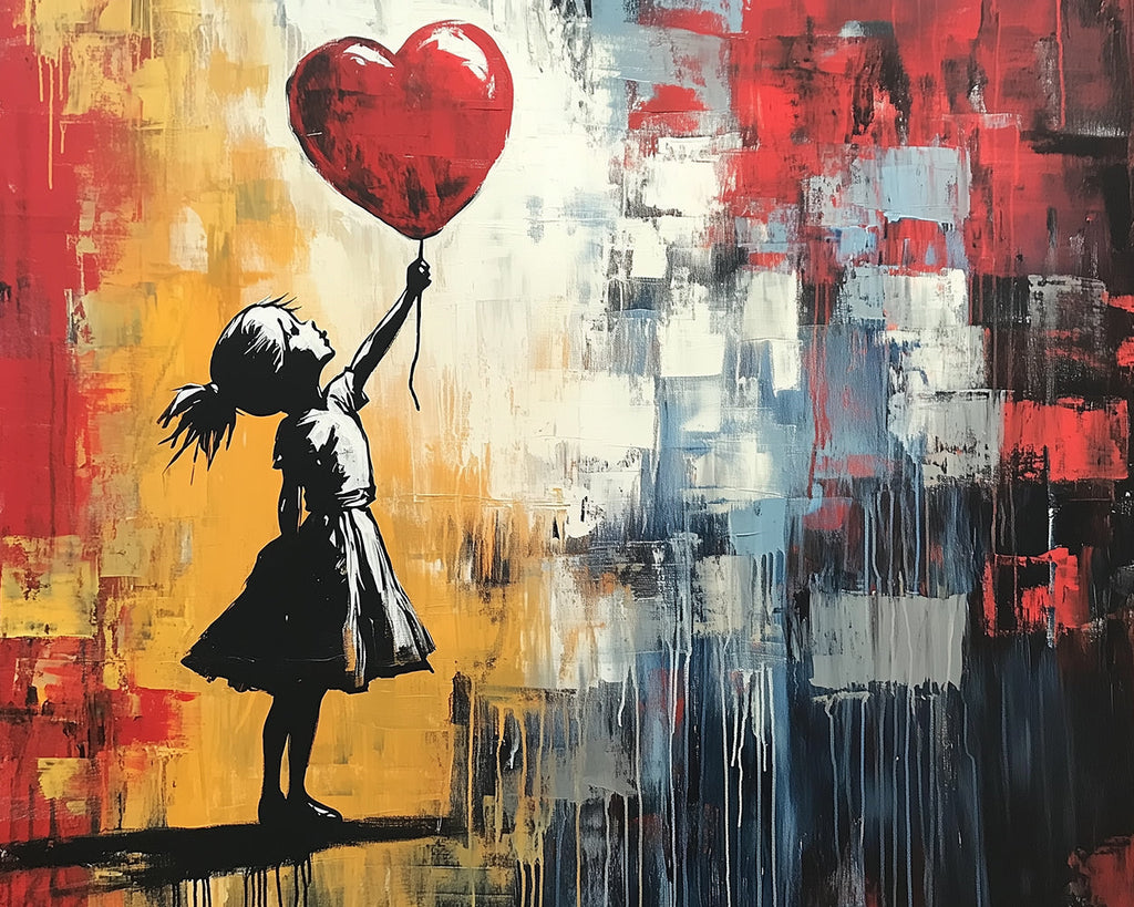 Graffiti Girl and Heart Balloon Paint by Numbers