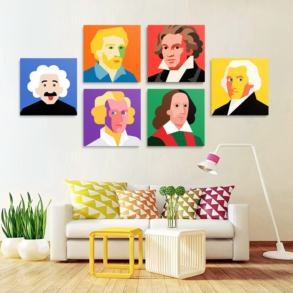 Great Scientists 6 Pieces Mini Paint by Numbers