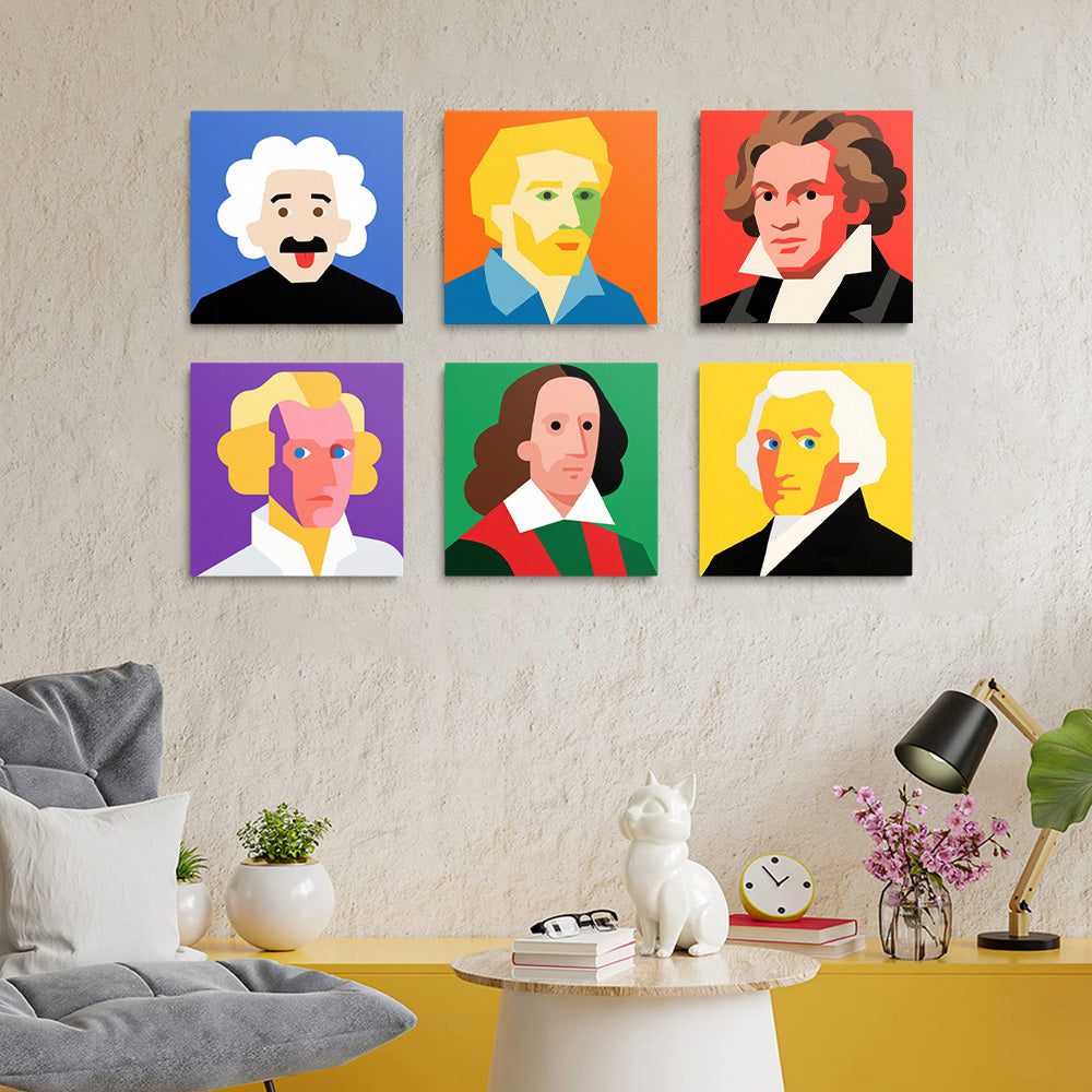 Great Scientists 6 Pieces Mini Paint by Numbers