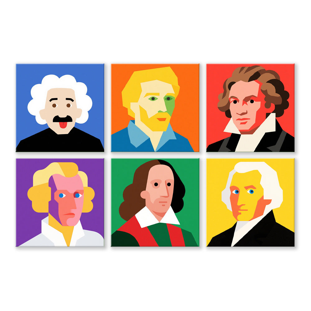 Great Scientists 6 Pieces Mini Paint by Numbers