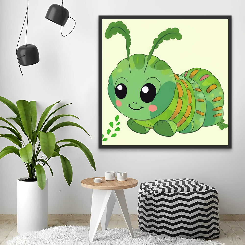 Green Caterpillar Paint by Numbers for Kids