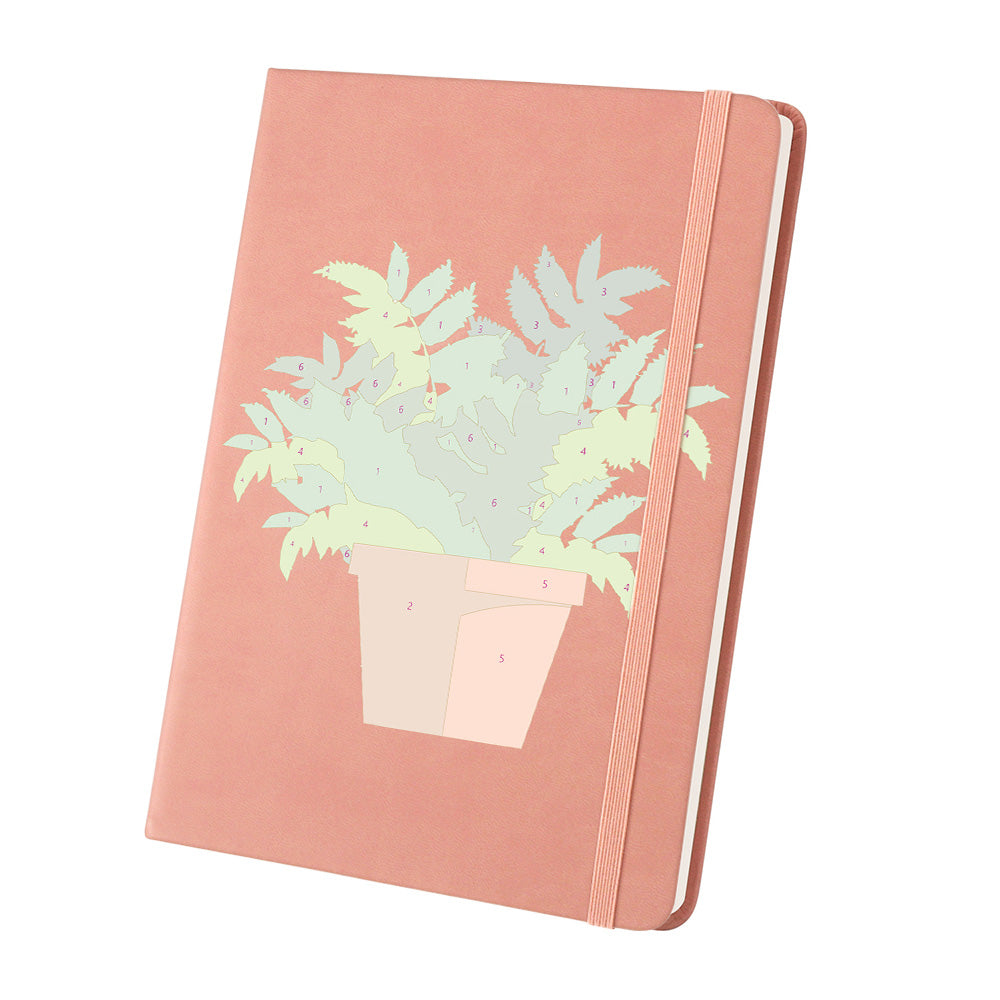 Green Potted Plants Notebook Paint by Numbers
