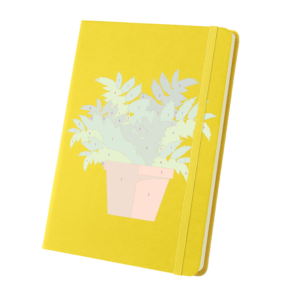 Green Potted Plants Notebook Paint by Numbers