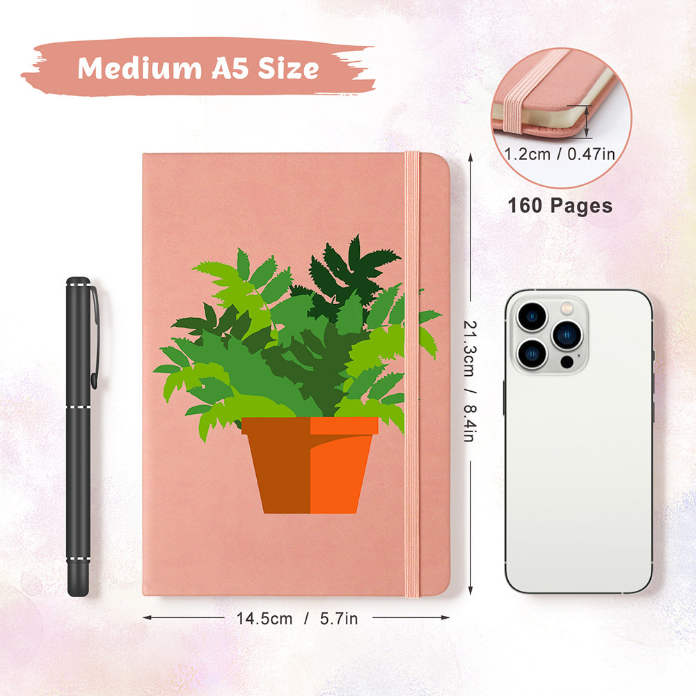 Green Potted Plants Notebook Paint by Numbers