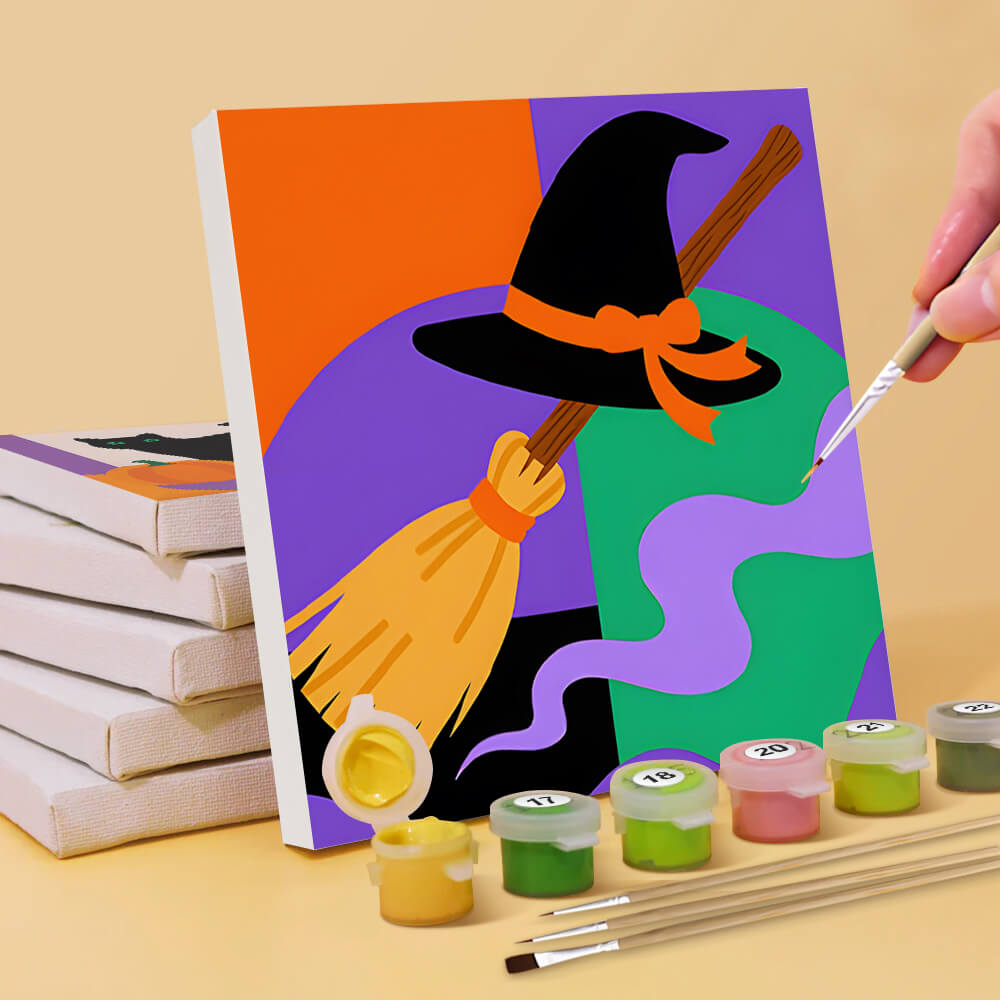 Halloween Cartoon Decorations 6 Pieces Mini Paint by Numbers