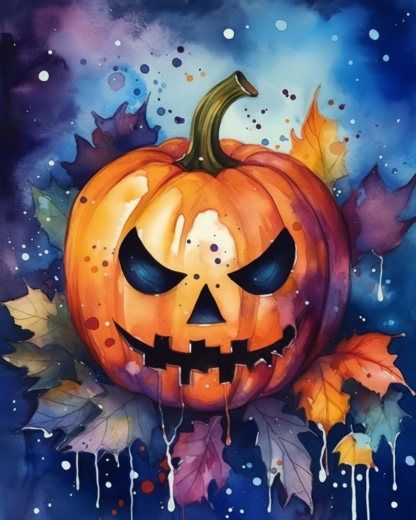 Halloween Pumpkin Lantern Paint by Numbers