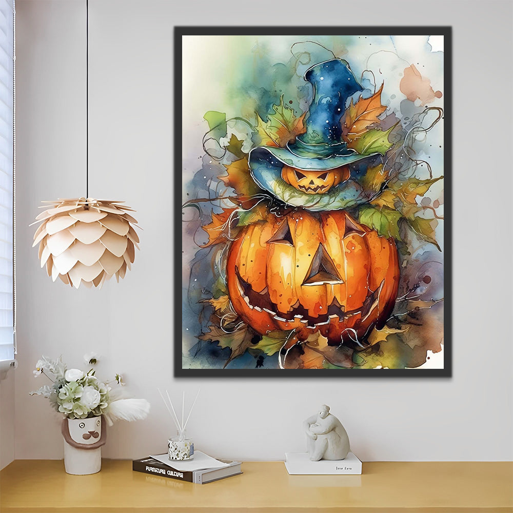 Halloween Pumpkin Monster Paint by Numbers