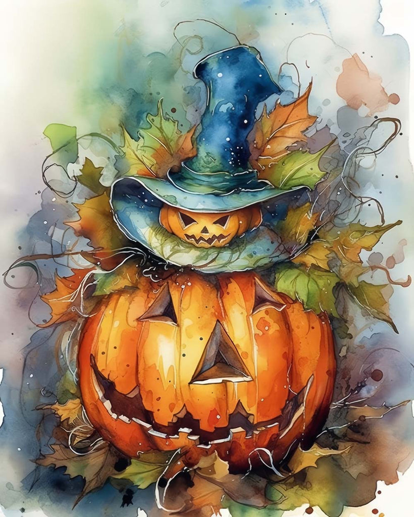 Halloween Pumpkin Monster Paint by Numbers