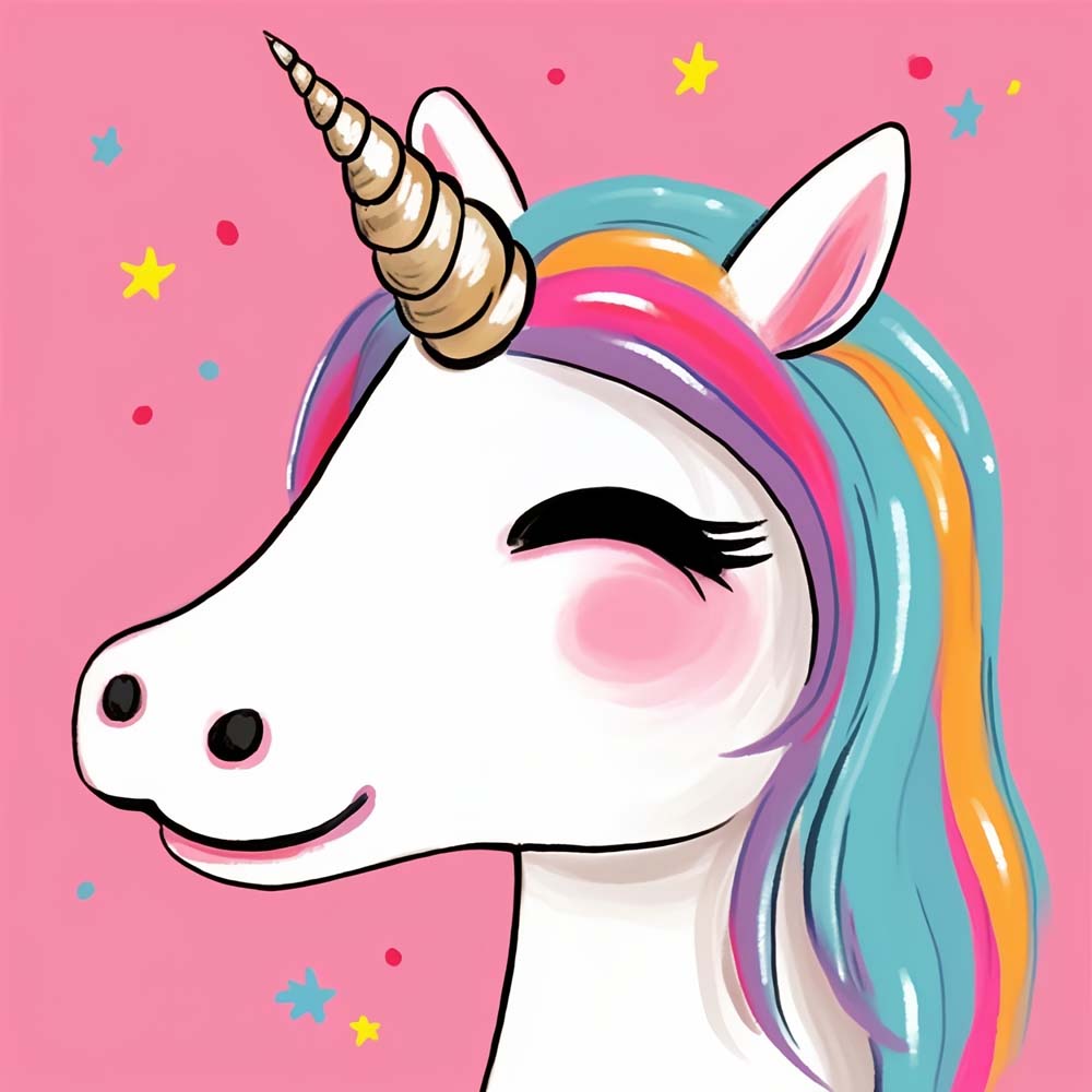 Happy Cartoon Unicorn Paint by Numbers for Kids