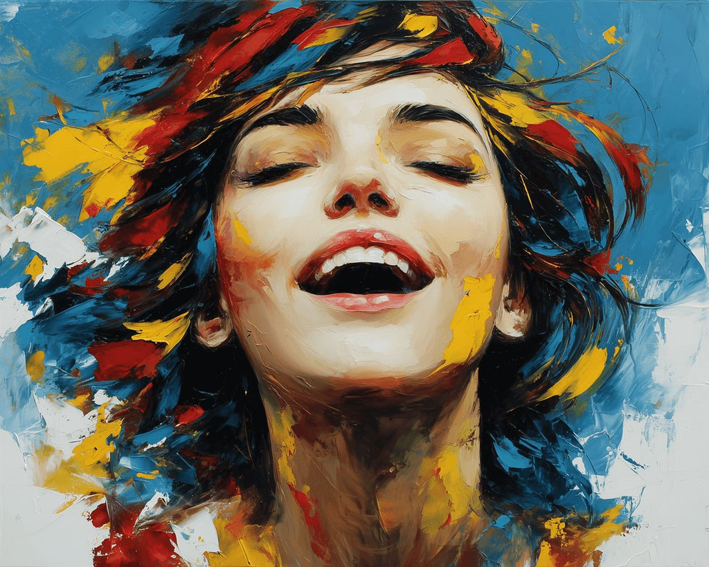Happy Laughing Woman Paint by Numbers