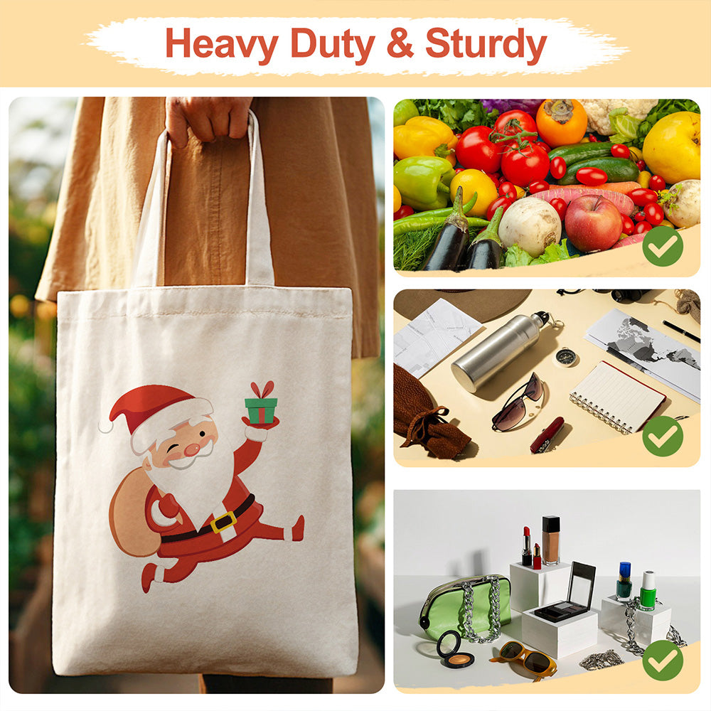 Happy Santa Claus Canvas Tote Bag Paint by Numbers