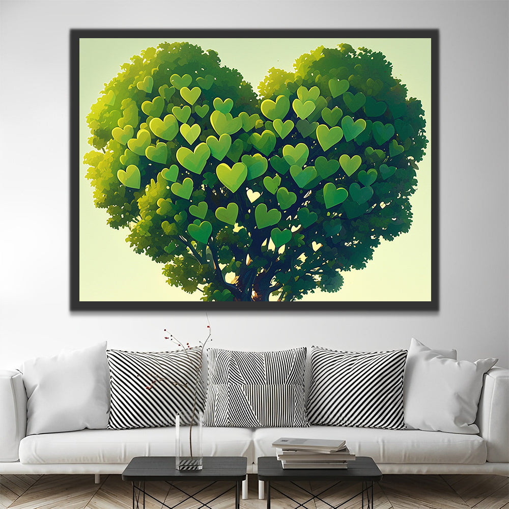 Heart Shaped Tree Paint by Numbers