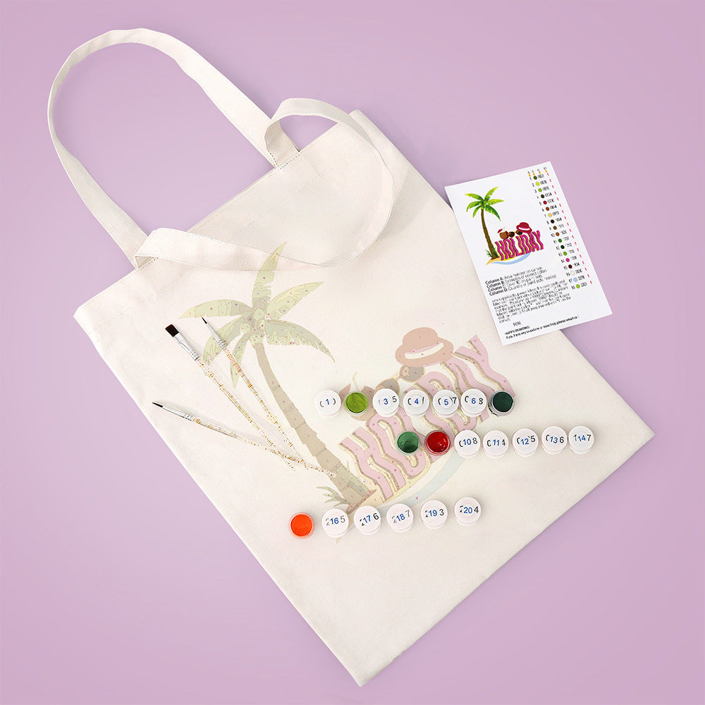 Holiday Canvas Tote Bag Paint by Numbers