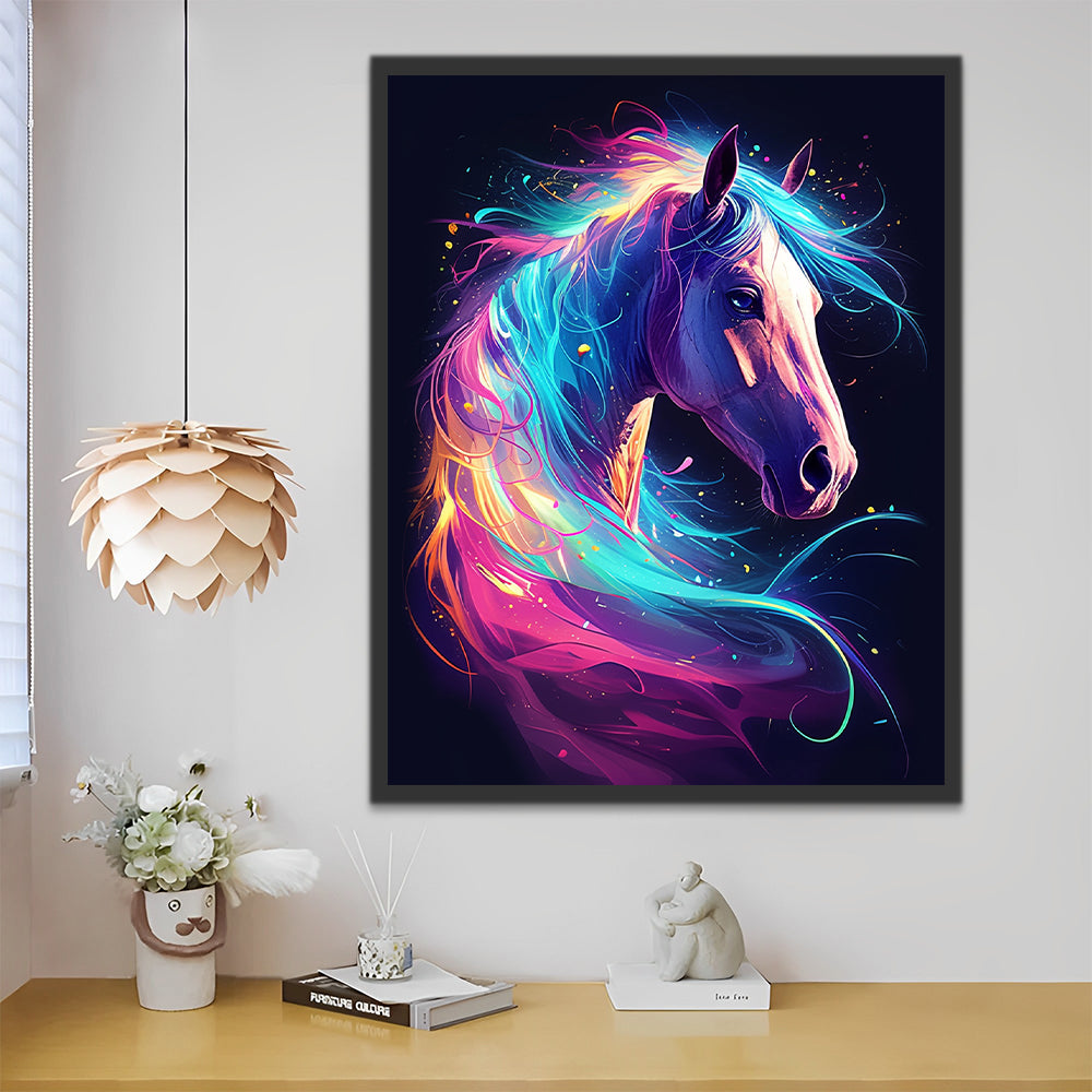 Horse Glowing in the Dark Paint by Numbers