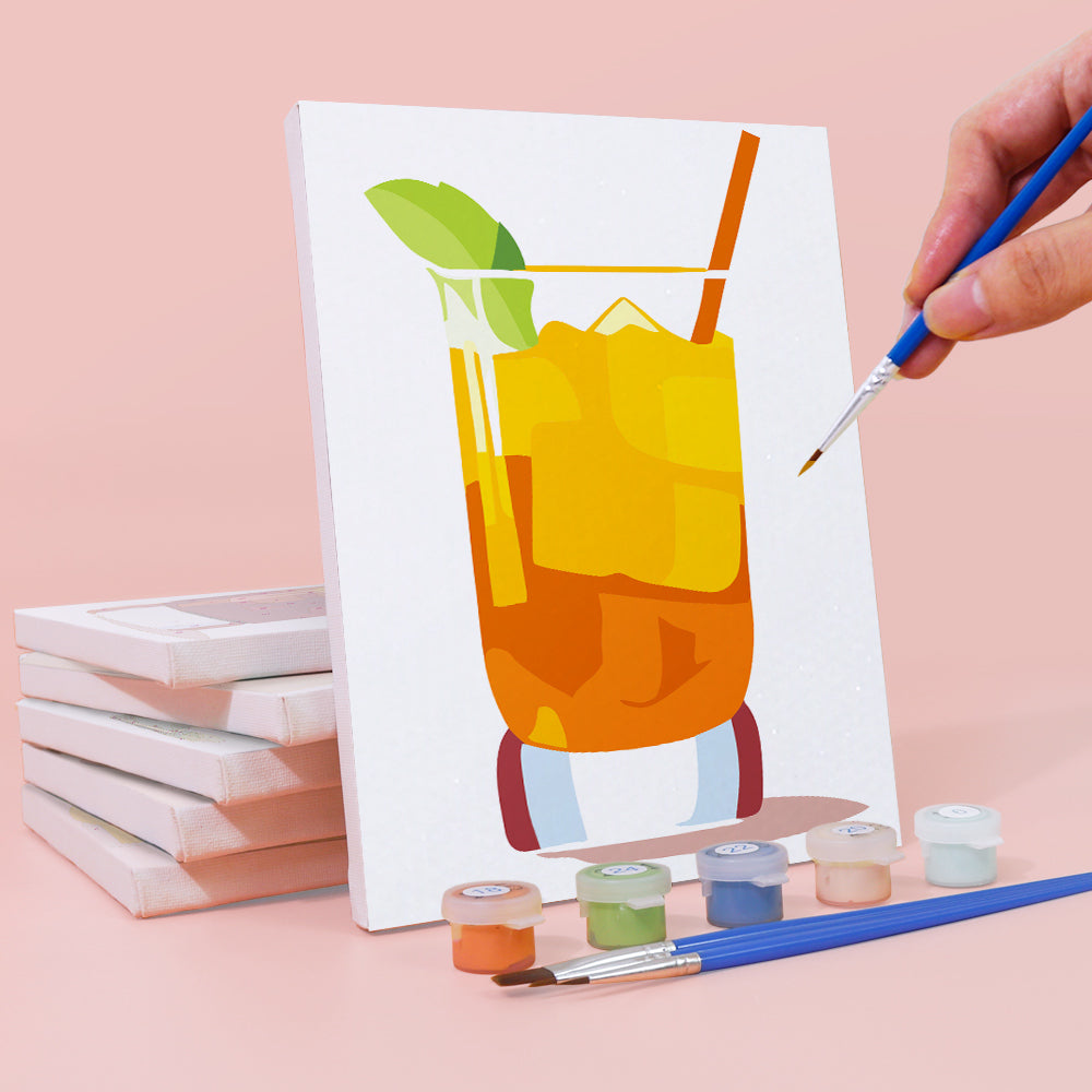 Iced Drinks 6 Pieces Mini Paint by Numbers