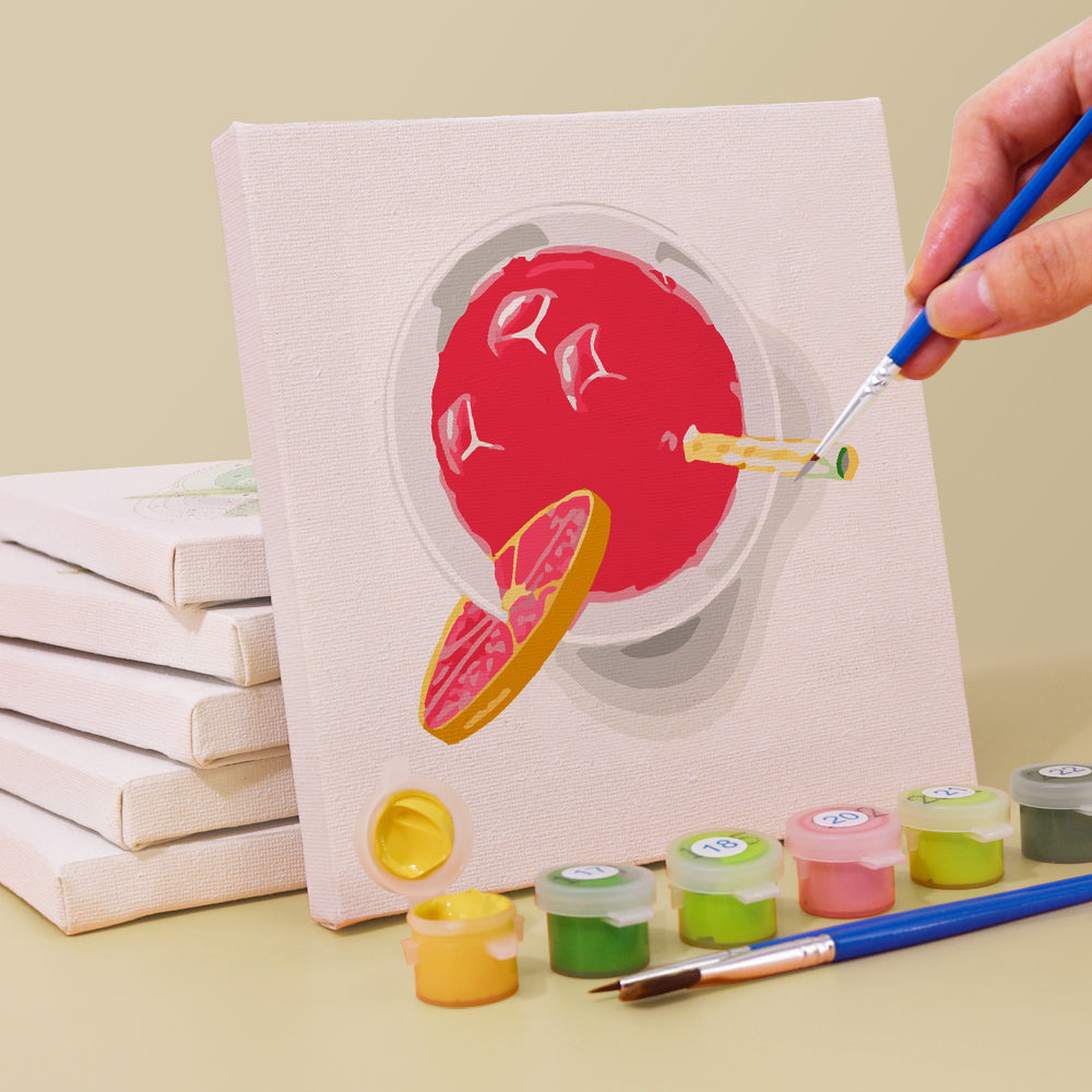 Iced Fruit Juice 6 Pieces Mini Paint by Numbers