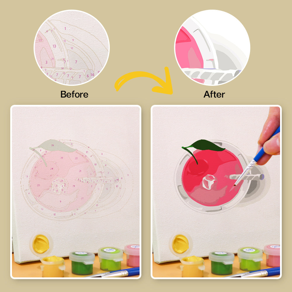 Iced Fruit Juice 6 Pieces Mini Paint by Numbers