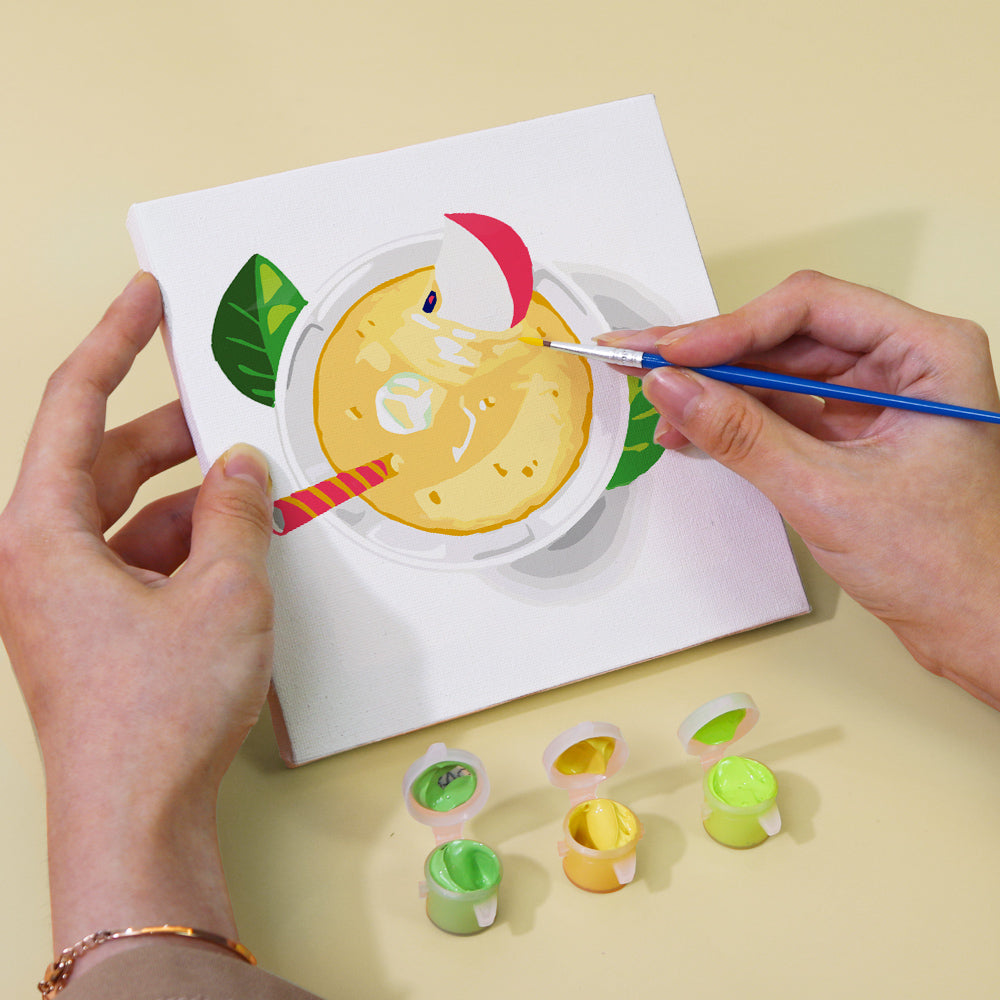 Iced Fruit Juice 6 Pieces Mini Paint by Numbers