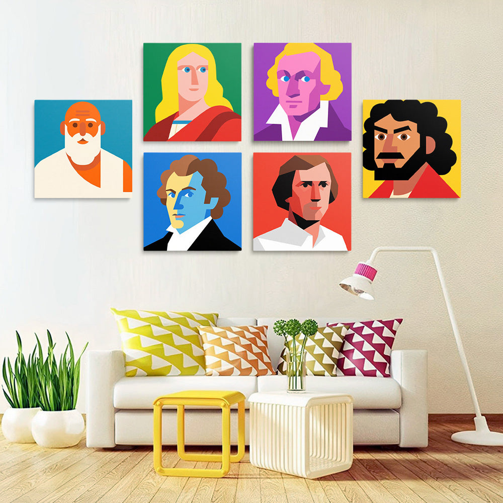 Influential Person 6 Pieces Mini Paint by Numbers