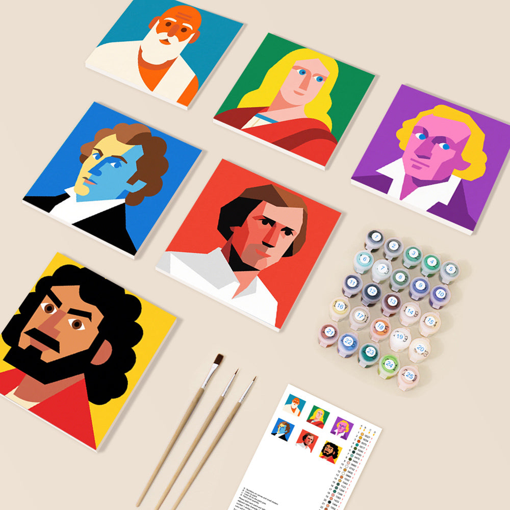 Influential Person 6 Pieces Mini Paint by Numbers