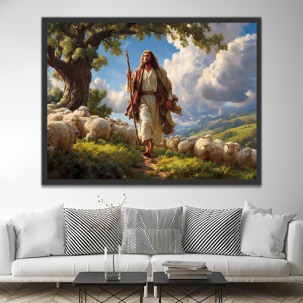 Jesus among the Sheep Paint by Numbers