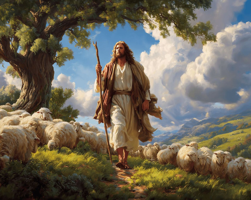 Jesus among the Sheep Paint by Numbers