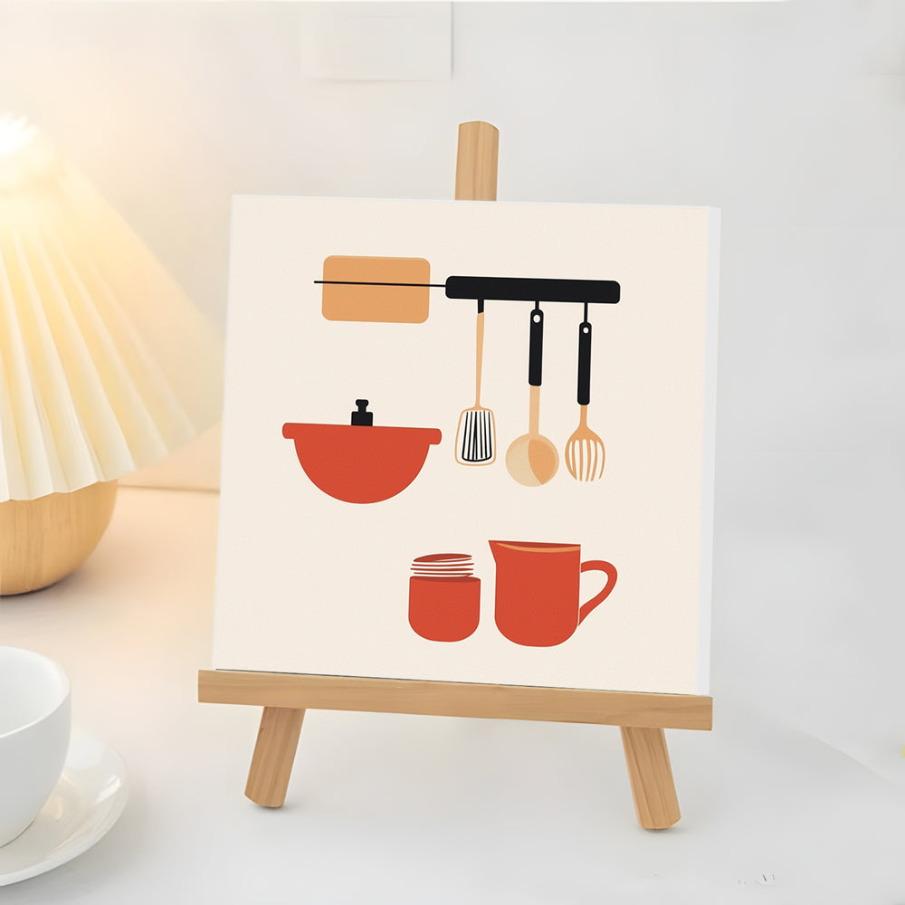 Kitchen Pot and Spatula Mini Paint by Numbers