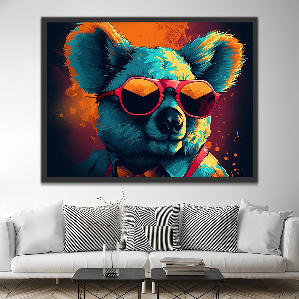 Koala Wearing Sunglasses Paint by Numbers