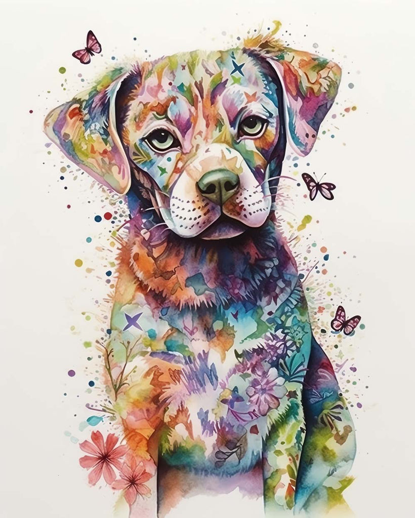 Labrador Graffiti Butterflies Paint by Numbers