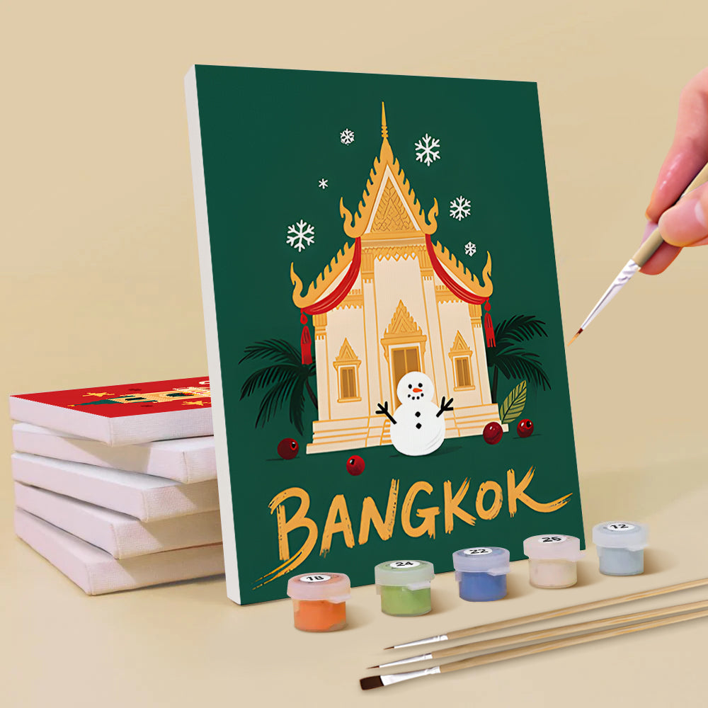 Landmarks Celebrate Christmas 6 Pieces Mini Paint by Numbers
