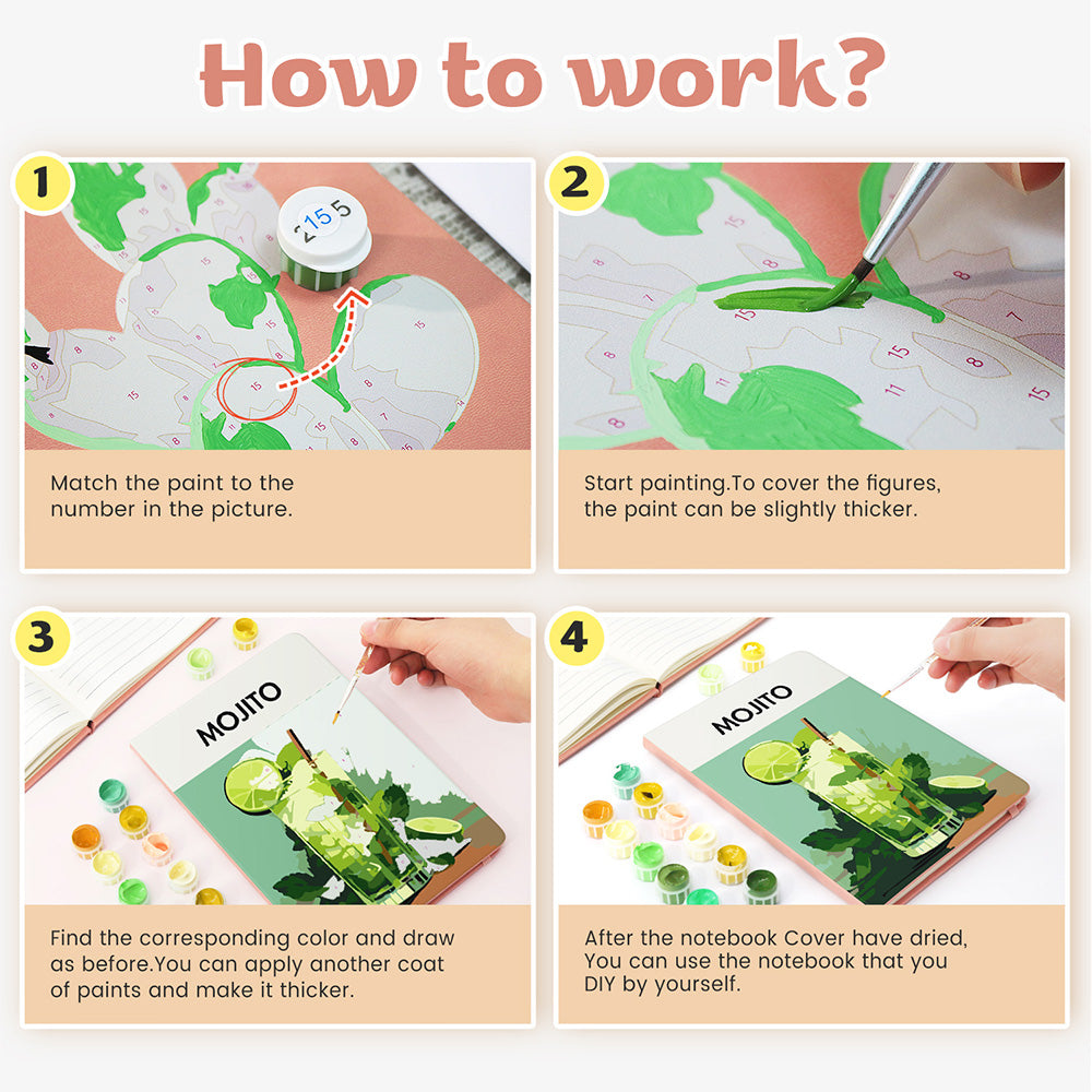 Lemon Mojito Notebook Paint by Numbers