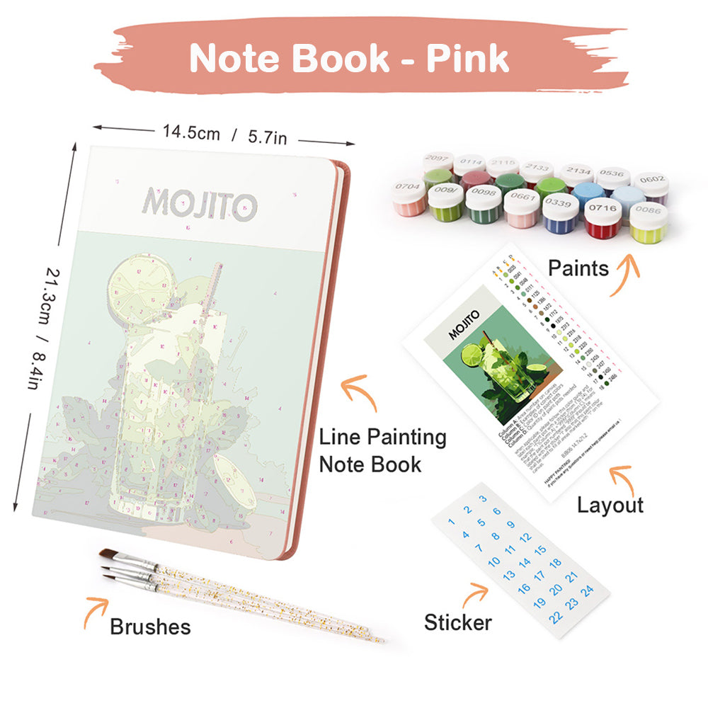 Lemon Mojito Notebook Paint by Numbers