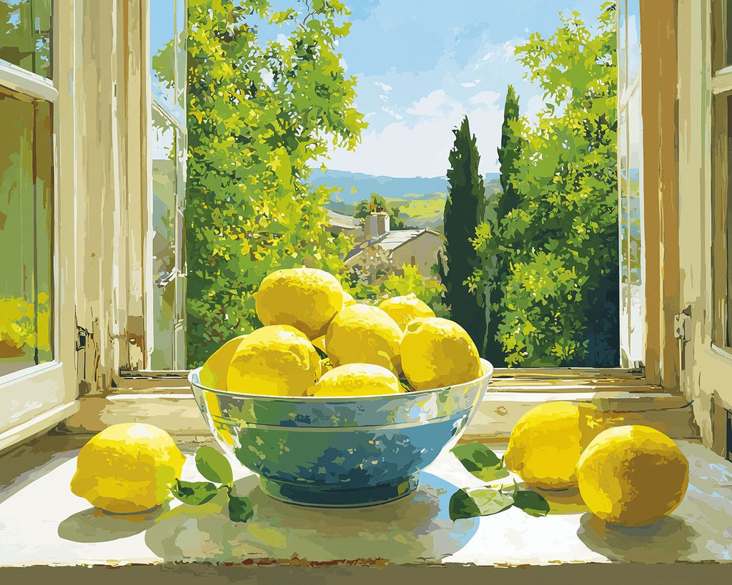 Lemons on the Windowsill Paint by Numbers