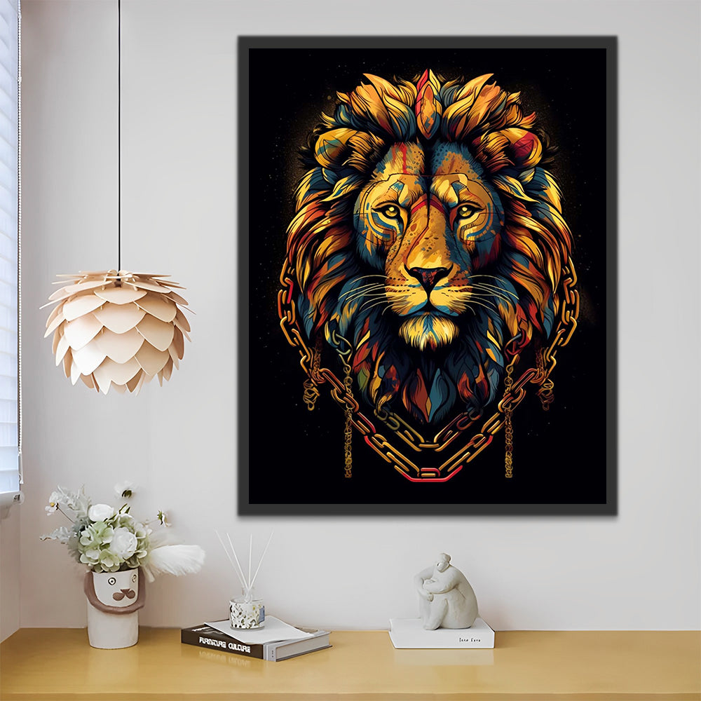 Lion in Chain Paint by Numbers