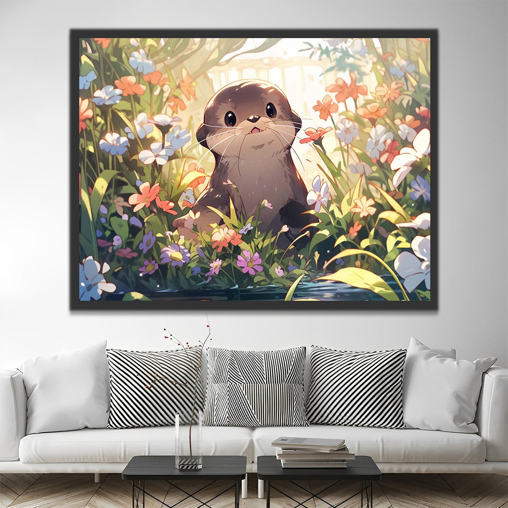 Little Beaver among Flowers Paint by Numbers