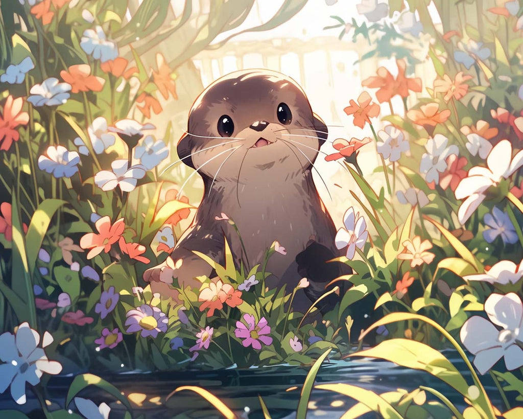 Little Beaver among Flowers Paint by Numbers