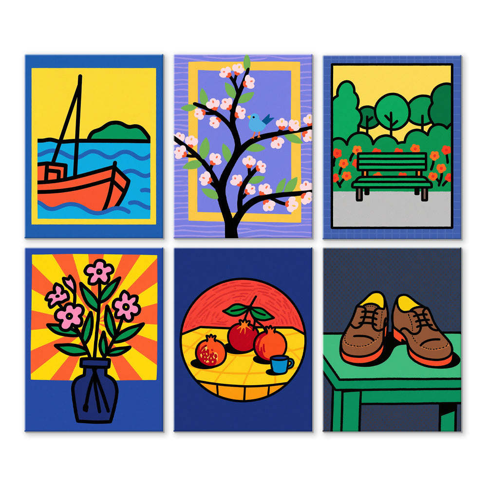 Little Paintings of Still Life 6 Pieces Mini Paint by Numbers