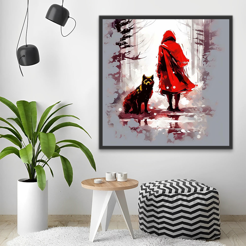 Little Red Riding Hood and Wolf Paint by Numbers